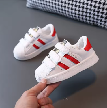 Children's Sneakers Kids Fashion Design White Non-slip Casual Shoes Boys Girls Hook Breathable Sneakers Toddler Outdoor Shoes