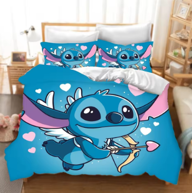 Lilo and Stitch Bedding Set 2Pcs Cartoon Theme Duvet Cover Set Festival Gift Quilt Cover 3D Printing Comforter Cover For Kids