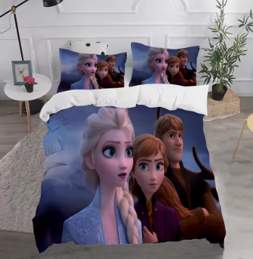 Frozen Cartoon Quilt Cover, Cute Printed Comforter, 100% Polyester Bedding, Anime Duvet, Twin Size, Children Gift, Various Sizes