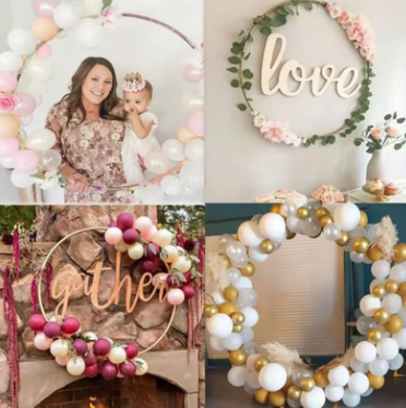 Round Balloon Arch Balloon Circle Stand Holder Frame Ring Birthday Baloon Decor Wedding Party Decorations Baby Shower Background