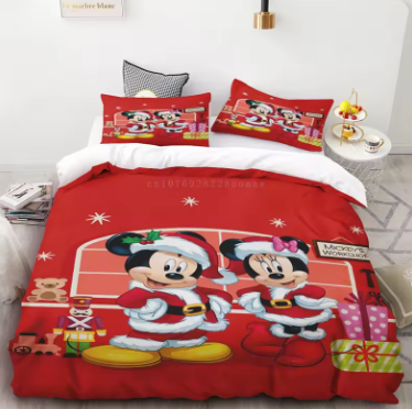 Christmas Bedding Sets Mickey Minnie Mouse Comforter Bed Cover Donald Duck Duvet Cover Pillow Case 2-3 Pieces Sets Home Decor