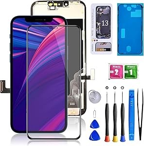 for iPhone 13 Screen Replacement 6.1 inch for A2482,A2631,A2635,A2633,A2634, 3D Touch LCD Screen Digitizer with Repair Tools+Waterproof Seal+Screen Protector+Magnetic Screw Mat