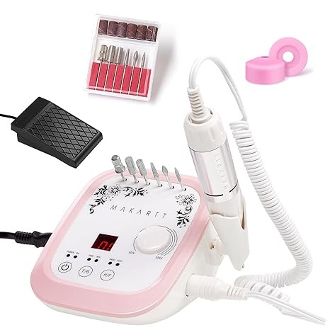 Makartt Nail Drill Professional 35000RPM Electric Nail File Machine, Genesie Nail Efile with LCD Screen, Drill Bit Set for Acrylic Gel Nails Removing, Shaping, Polishing, Nail Tech Salon Home DIY Use