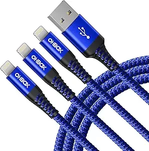 iPhone Charger 6FT Unbreakable Lightning Cable 3Pack Braided USB Charging Cable Apple Charger Cord Compatible with iPhone 14/13/12/11/Pro/Max/Mini/X/Plus/8/7/6/5S/SE/Plus/iPad