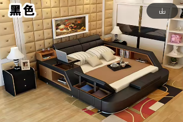 real Genuine leather bed frame Modern Soft Beds with storage Home Bedroom Furniture cama muebles de dormitorio / camas quarto