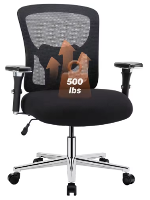 Sweetcrispy Big And Tall Office Desk Chair With Lumbar Support, 500Lbs Heavy Duty Mesh Ergonomic Computer Chair With Arm And