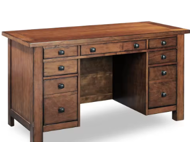 Tahoe Aged Maple Executive Pedestal Desk by Home Styles, 5412-18