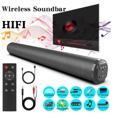 Sound Bar TV Sound System Bluetooth Speaker Wireless Subwoofer Bass Home Theater Rechargeable Lound Portable Speaker