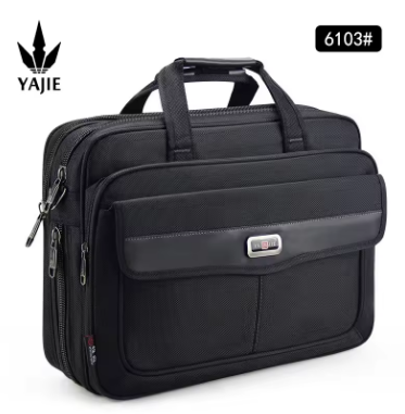 Business men's briefcase canvas waterproof large capacity 15.6 inch laptop bag work bag business bag official office bag