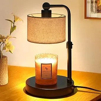 Candle Warmer Lamp with Timer, Adjustable Height Candle Warmer, Timer, Dimmable, Home Decor,Bedroom Home Decor Compatible with Various Candles with 2 Bulbs
