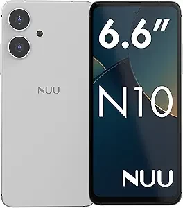NUU N10 Basic Cell Phone for T-Mobile, Mint, Metro, Qlink, Tello and More 4GB/128GB, Perfect for Teenagers, Dual SIM 4G, Octa-Core 6.6" 90Hz HD+, Unlocked Phones Android Phone 14, US Warranty (White)