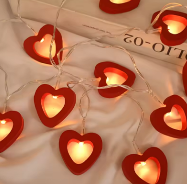 10 LED Love Heart String Lights Valentine's Day Decoration Garland Led Fairy Lights Wedding Birthday Party Decor Supplies Props