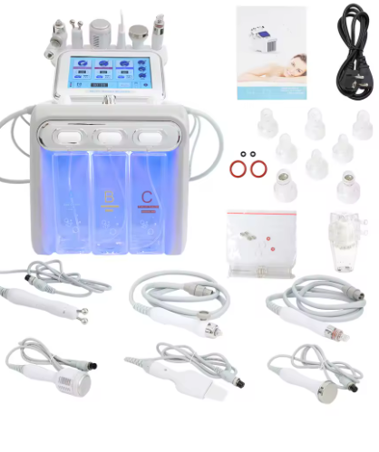 Upgrade H2O2 Water Oxygen Facial Machine Hydra Aqua Deep Cleaning Skin Care 6 in 1 Device Jet Peel Hydrodermabrasion Spa Tools