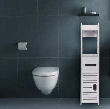 Bathroom Storage Shelf Drawer Multi Compartment Organizer Water Proof Anti Decay Anti Rot White Bathroom Furniture