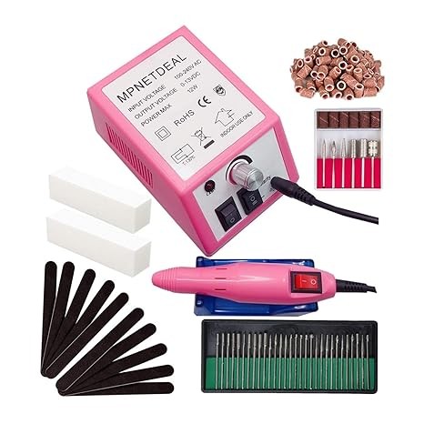 Electric Nail Drill Mpnetdeal Nail Drill Machine Nail File e File Drill Set Kit for Acrylic Nails Gel Nail Glazing Nail Drill Nail Art Polisher Sets Glazing Nail Drill Grinder Manicure Pedicure(Pink)