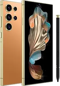 C24 Ultra 5G Unlocked Cell Phone,8+512GB Memory Android Phone,108MP Zoom Camera, Android 14 Smartphone,Build in G Pen, 6.8“ HD Screen,6800mAh Battery Life, Dual SIM/Face ID/GPS(Titanium Orange)