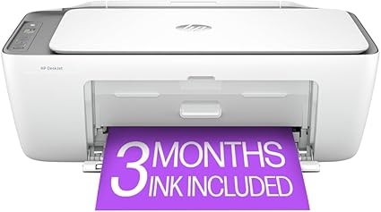 HP DeskJet 2855e Wireless All-in-One Color Inkjet Printer, Scanner, Copier, Best-for-home, 3 months of Instant Ink included (588S5A)