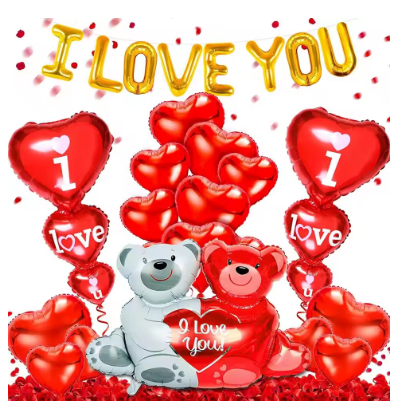 Aluminum film balloons Valentine's Day decoration decoration wedding room confession balloons Balloon Set Happy Birthday Globos